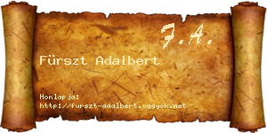 Fürszt Adalbert névjegykártya